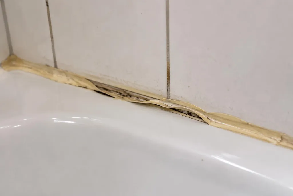 Kitbedrijf Rotterdam – loslatende kit naast het bad